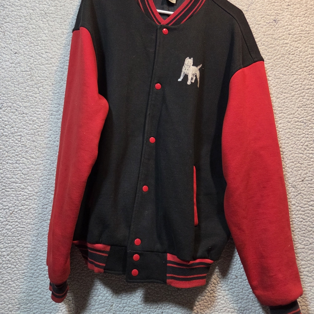 Fruit of the Loom Black and Red Varsity Jacket
